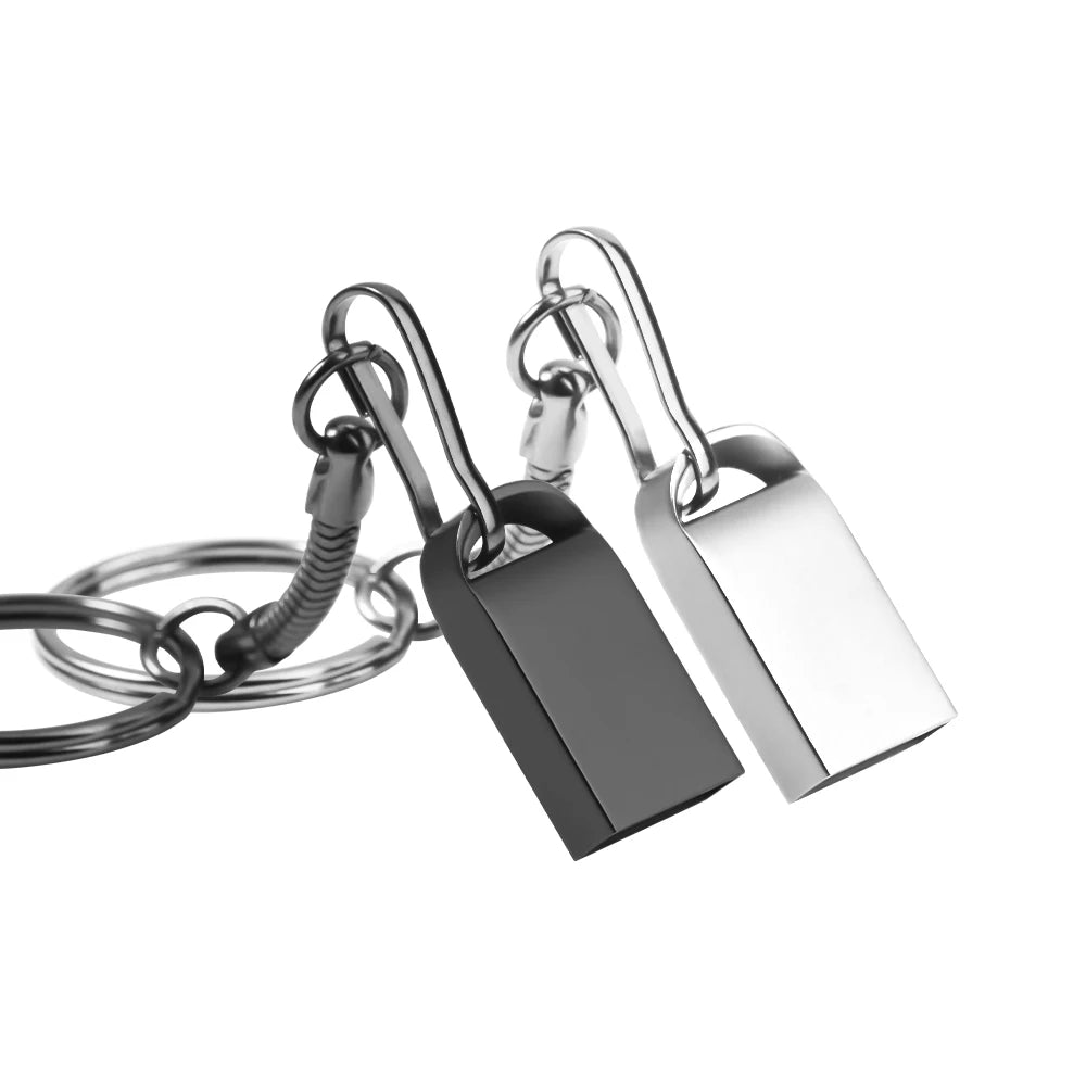 mini metal usb flash drive 64gb 32gb waterproof high-speed stick for business, photography, and wedding gifts - usb 2.0 u disk in black and silver