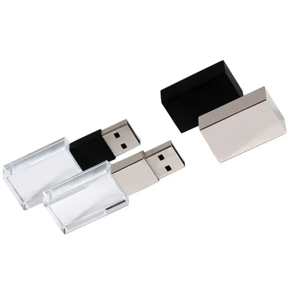 10 PCS LOT Golden Crystal USB Flash Drive 128GB 64GB Memory Stick Wedding Gifts Free Logo Custom 3D Laser Engraving U Disk Portable Storage Pen Drive