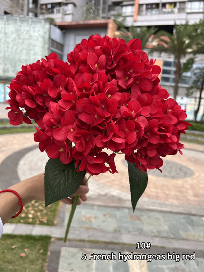 Silk Hydrangea Bouquet Artificial Flowers for Wedding, Home Decor, DIY Floral Arrangement, Bridal Baby Shower, Indoor Party Decoration, Large Size