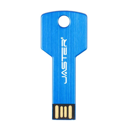 USB 2.0 Key Shape Flash Drive, Waterproof Metal Pen Drive, 4GB-64GB Memory Stick, Portable Data Storage for Business and Personal Use