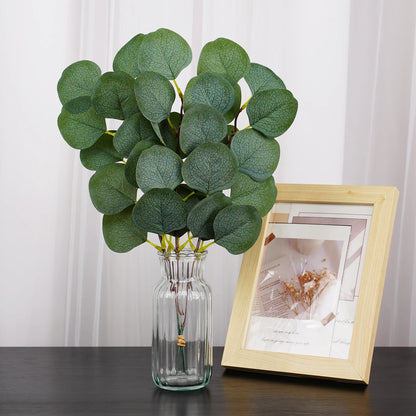 Artificial Eucalyptus Leaves, 1/5pcs, Green Plastic Decor Branches, Ideal for Weddings, Home Decor, DIY Crafts, Christmas Wreaths, Outdoor or Exhibition Use