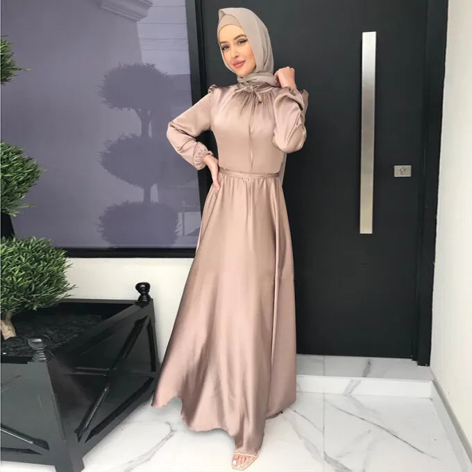 muslim women abaya dubai luxury dresses long robe satin evening dress arabic style for women in various colors - perfect for all seasons and occasions