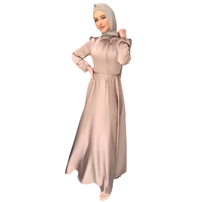 muslim women abaya woman dubai luxury turkey dresses for women arabic evening dresses long robe satin musulmane fashionable attire for all seasons