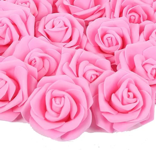 artificial soft foam rose heads - pe material blooms for wedding, party, home decor, diy crafts, floral arrangements, baby showers, indoor use, white & pink petals