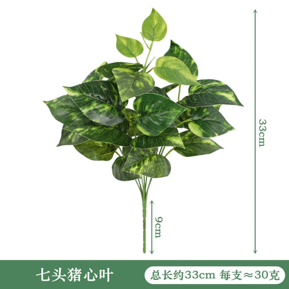 Artificial Tortoiseshell Leaf Dieffenbachia, Silk Fake Plant for Living Room Decor, Small Fairy Taro Design, Indoor & Outdoor Decoration, Plastic & Silk Material