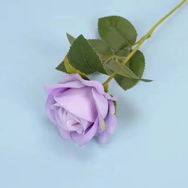 lifelike silk blue rose artificial flowers for weddings, home, anniversary, birthday, party decor - 3/5pcs pack