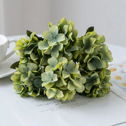 Silk Hydrangea Artificial Flower Bouquet for Home Decor, Weddings, Parties, Baby Showers, and More - Elegant Faux Floral Arrangement for Indoor and Outdoor Use