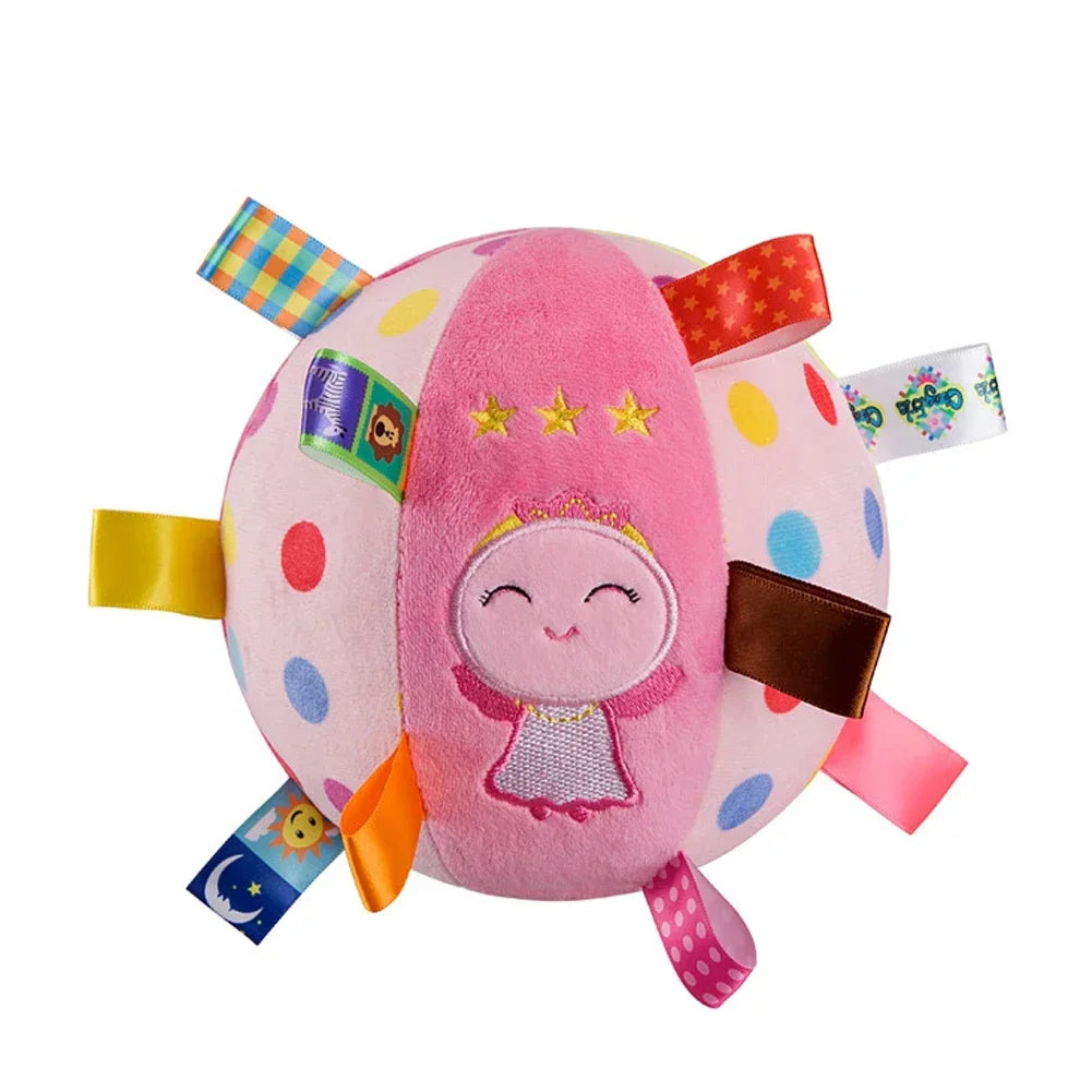 interactive chew-resistant dog ball toy, velvet plush with bell & handle, durable pet toy for training, tug-of-war, fetch, stress relief, ideal for all breeds & sizes