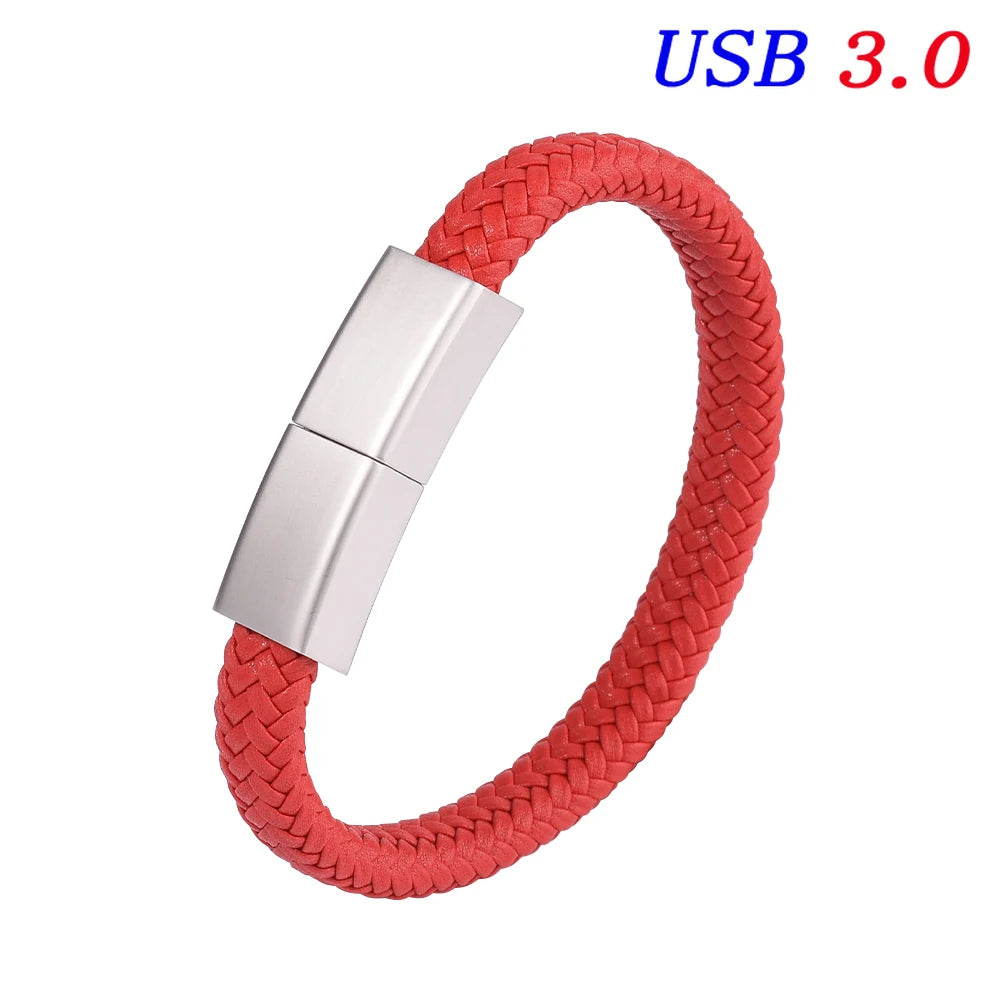bracelet usb 3.0 flash drive 64gb black wristband pen drive 32gb creative gifts memory stick 16gb water proof external storage