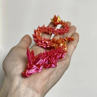 3D Printed Antistress Dragon Fidget Toy Rotatable Articulated 30cm Colors