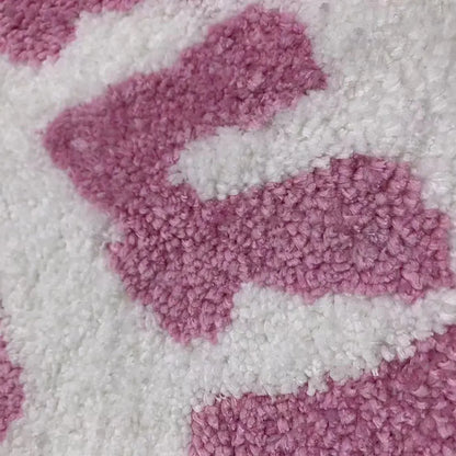 50x80cm Irregular Shaped Pink Letters Soft Aesthetic Carpet Flocked Room Door Mat Rug Three Styles Bedside Rug Non-Slip for Home Bathroom Floor Decor