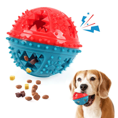 Durable Rubber Dog Chew Toy Ball, Interactive Treat Dispenser, Teeth Cleaning, Bite Resistant, Engaging Play & Training Aid for Medium to Large Dogs