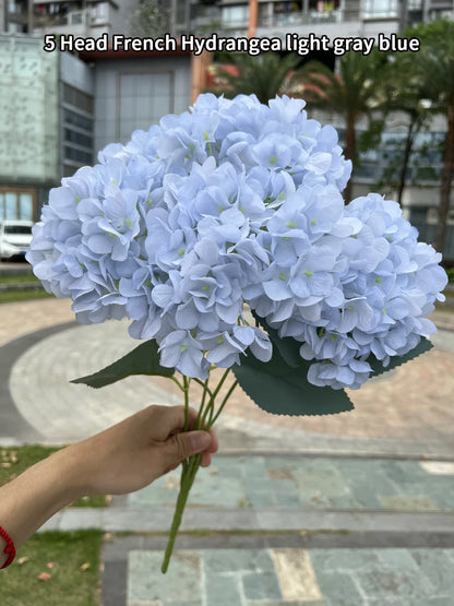 Silk Hydrangea Bouquet Artificial Flowers for Wedding, Home Decor, DIY Floral Arrangement, Bridal Baby Shower, Indoor Party Decoration, Large Size
