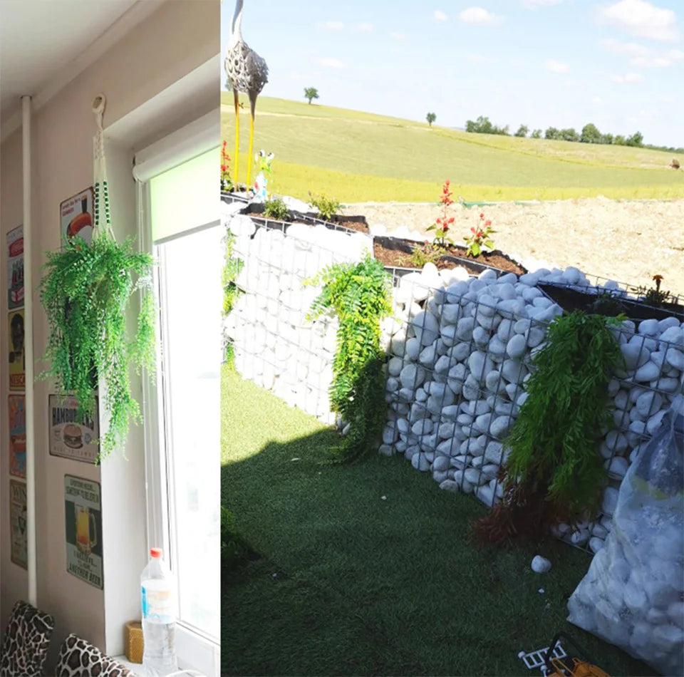 artificial rattan vine hanging wall decor, green leaf branches for outdoor home, bridal shower, exhibition use, plastic silk plant ivy