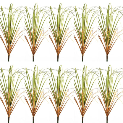 Artificial Green Grass Bush Set - PVC Material, 10 Piece Decorative Faux Reeds for Home, Outdoor, and Exhibition Use, Perfect for Floor Display and Simulated Grasslands