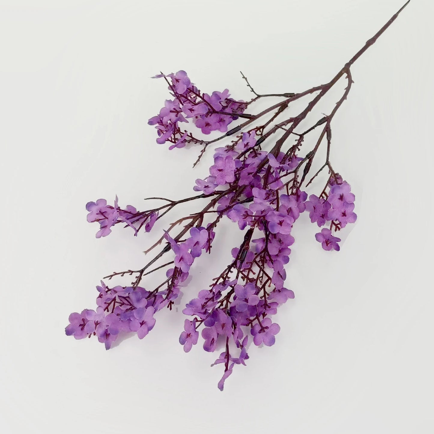 artificial cherry blossom & baby's breath bouquets - gypsophila faux flowers for wedding, anniversary, shower or home indoor decoration, rattan material