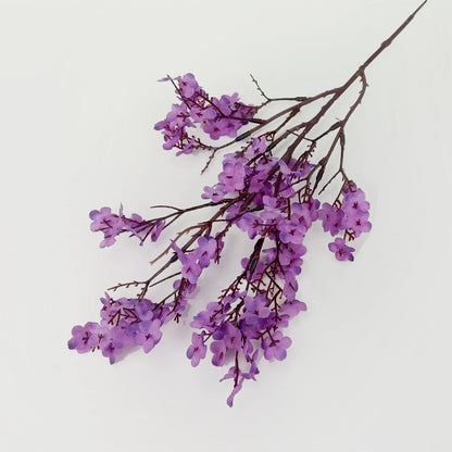 Artificial Cherry Blossom & Baby's Breath Bouquets - Gypsophila Faux Flowers for Wedding, Anniversary, Shower or Home Indoor Decoration, Rattan Material