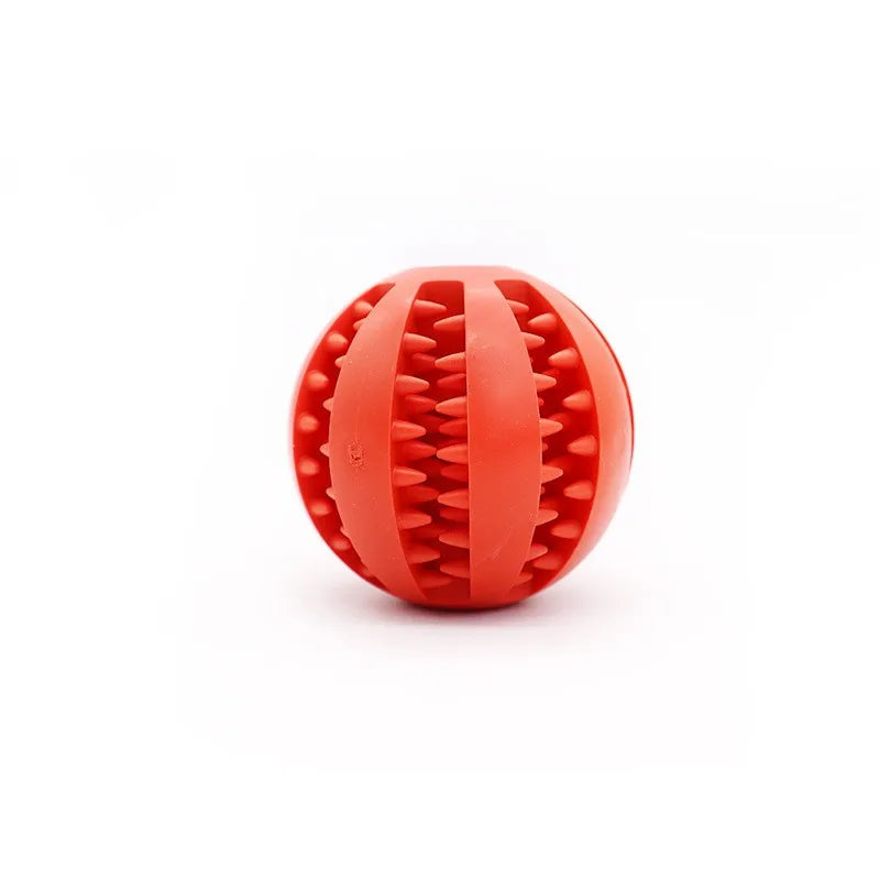 treat dispenser chew ball toy for dogs cats | promotes dental health & mental stimulation | durable play for pets | easy-clean rubber kibble holder toy