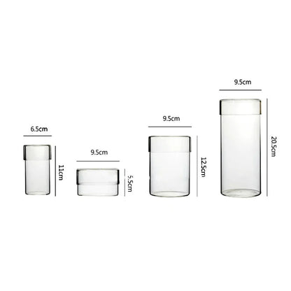 Micro Landscape Moss Bryophyte Transparent Cylinder Glass Bottles with Lid Fresh Moss Bottle Glass Terrarium Home Decoration for Tabletop or Office Display