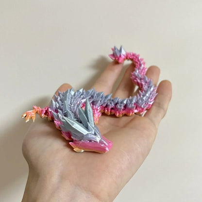 3D Printed Antistress Dragon Fidget Toy Rotatable Articulated 30cm Colors