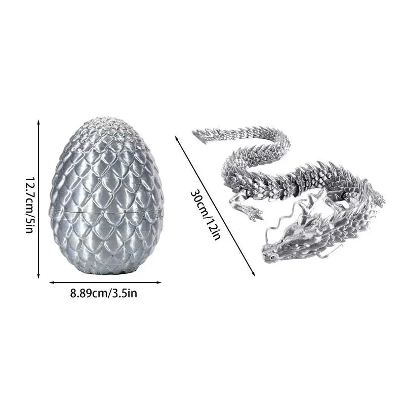 crystal dragon action figures 3d printed articulated dragon with egg dinosaur christmas fidget toy for girls kids easter basket