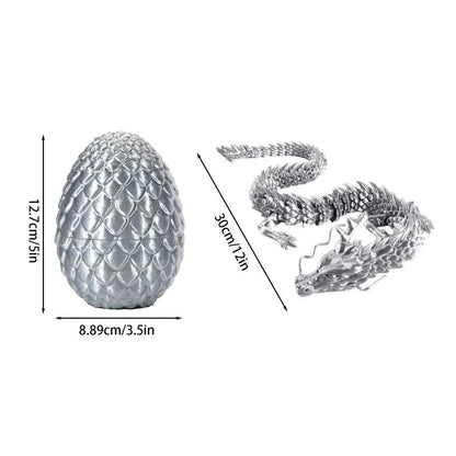 Crystal Dragon Action Figures 3D Printed Articulated Dragon With Egg Dinosaur Christmas Fidget Toy For Girls Kids Easter Basket
