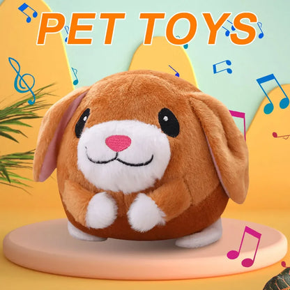 B0D62RPSDS 8.93 Electronic Pet Dog Toy Ball Pet Bouncing Jump Ball Music Vibration Bite Puppy Ball Interactive Dog Chewing Moving Plush Doll Toy