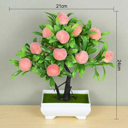 Artificial Bonsai Tree in Pot - Plastic Fake Plant for Desk, Home, Hotel, Garden Decoration, Ideal for Indoor and Outdoor Use, Decorative Potted Ornament