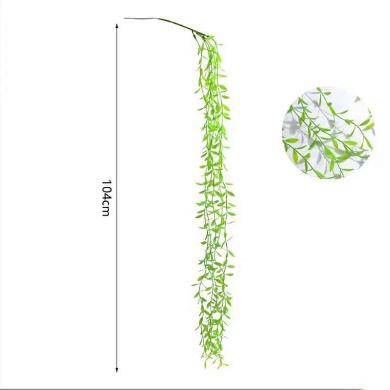 artificial ivy garland rattan vine - home, bridal shower, outdoor decor - 2.1m/2.3m length, hanging fake foliage, greenery creeper, leaf wreath for exhibition use