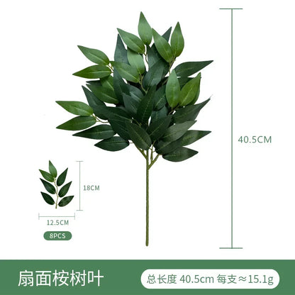 Artificial Eucalyptus Leaf Arrangement - Plastic Decorative Plant for Weddings, Showers, Home or Exhibition Use - Ideal for Desktop and Outdoor Display