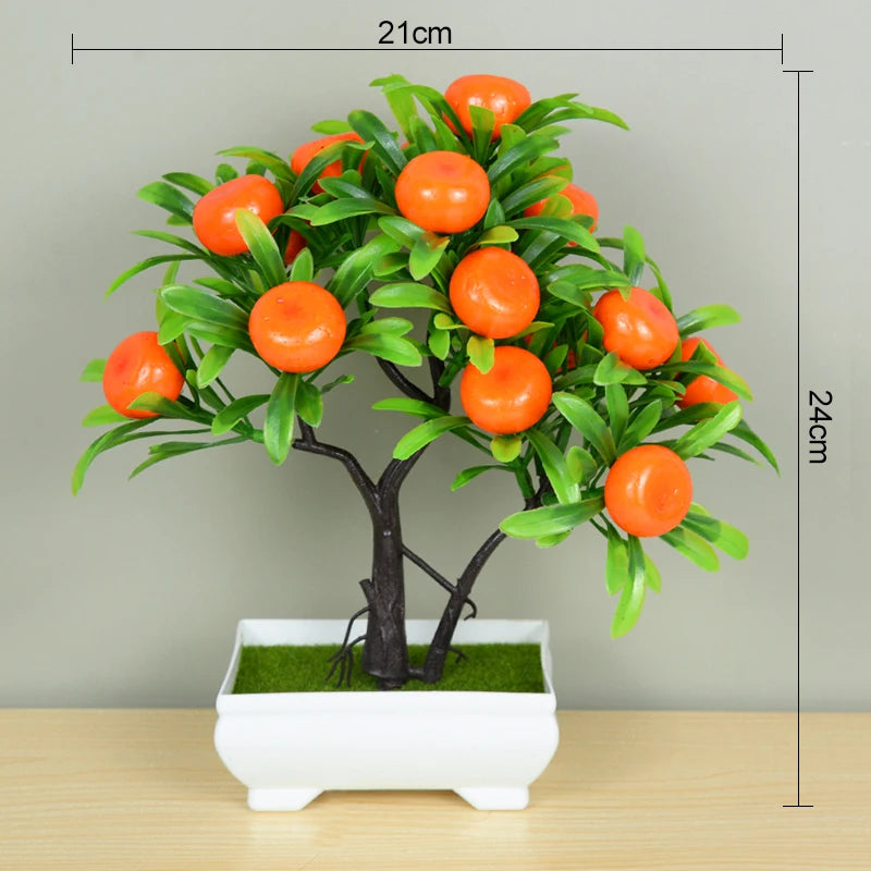 artificial bonsai tree in pot - plastic fake plant for desk, home, hotel, garden decoration, ideal for indoor and outdoor use, decorative potted ornament
