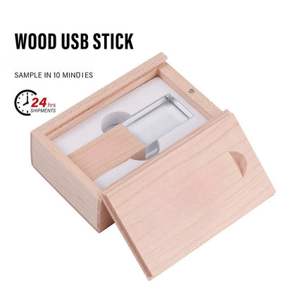 Wooden USB Flash Drive Memory Stick 64GB, 32GB, 16GB, 8GB - High Speed Pendrive for Laptops, Cars, TVs - Perfect for Wedding, Business, and Creative Gifts