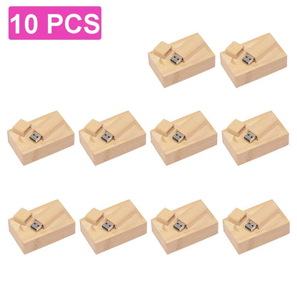 Wooden USB Flash Drive 128GB, 64GB, 32GB Memory Stick - Customisable Logo, Waterproof, Shatterproof - Ideal for Photography, Wedding, Business Gifts, Creative Use