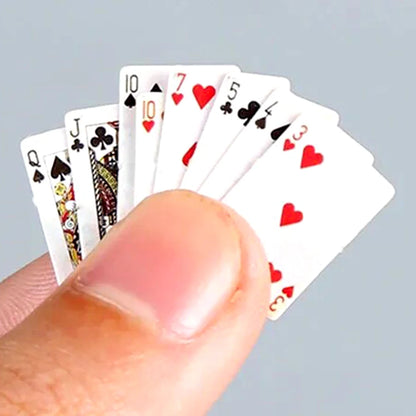 Small Mini Pokers House Portable Poker Chips Clear Playing Cards Family Game - Perfect for Game Nights, Travel, Parties, Fun Activities, and Bonding Time with Friends and Family