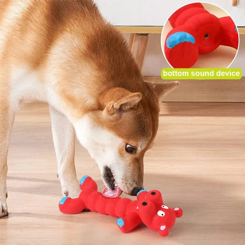 latex dog toy monkey hippo set, squeaky chew, teeth cleaning, bite resistant, interactive play, engaging sound for small to large dogs, pet oral health benefits