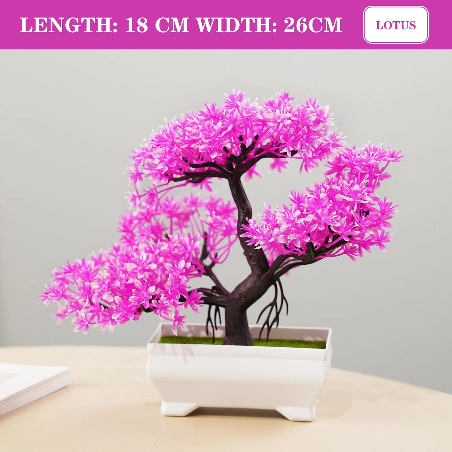 miniature artificial bonsai tree ornament - lifelike desktop pot plant for home, office or garden decor - low maintenance accent for indoor or outdoor use