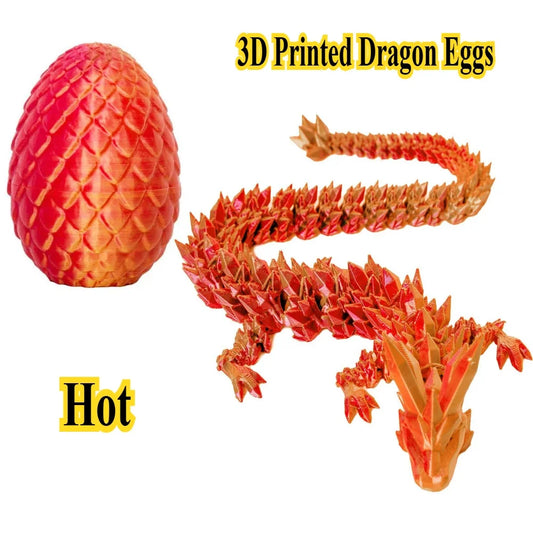 1set 3D Printed Dragon Egg With Dragon Figurine Funny Gift Room Decor