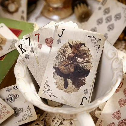 Alice Series Retro Poker Cards Thick Anti-Slip Frosted Finish for Family Games - Durable Plastic, Fun Design for Game Nights, Collectibles, Ideal Gift for Friends and Family