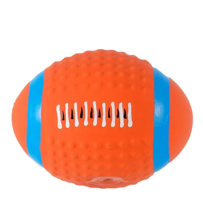 Interactive Squeaky Dog Toys Rubber Latex Balls for Small to Large Dogs, Rugby Football Volleyball Design, Pet Chew Ball, Stimulating Sounding Play