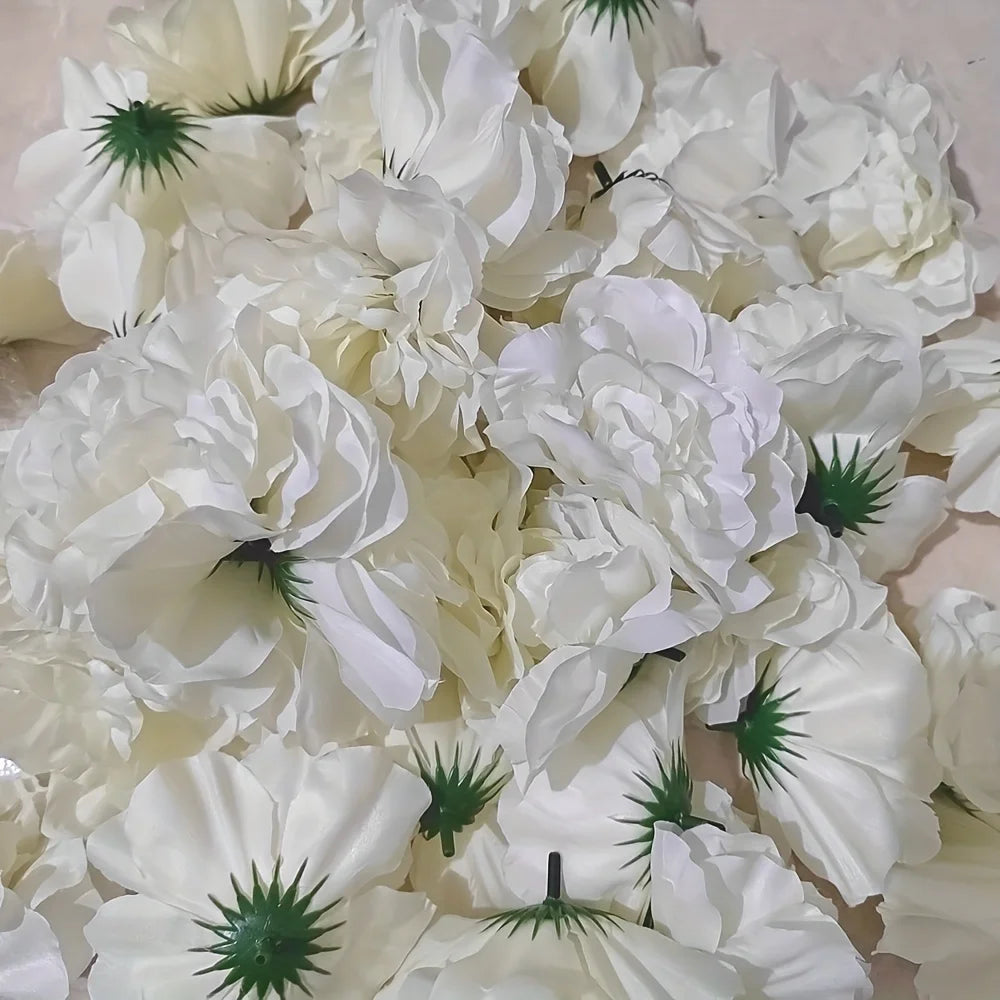 silk artificial dahlia flower heads 100pcs 10cm for home décor, wedding, bridal shower, outdoor event decoration, diy wreaths, gift box fillers, silk rose style