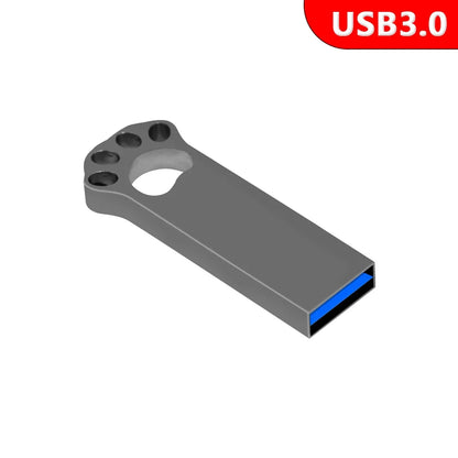 USB 3.0 Metal Flash Drive - 128GB, 64GB, 32GB, 16GB, 8GB - Cute Cat Paw Design Memory Stick, Creative Gift for Data Storage & Transfer