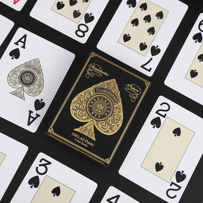 1PCS Silver Gold Foil Border Playing Cards Washable PVC Poker Game 63x88mm - Durable Stylish Deck for All Card Games, Easy to Clean, Perfect for Game Night and Parties