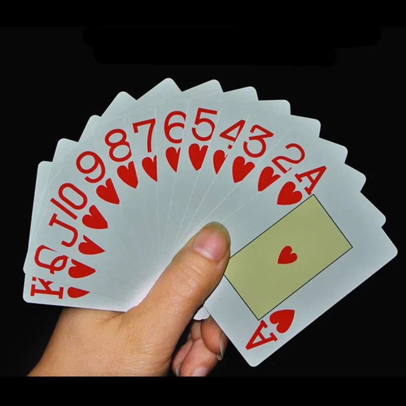 2 sets/lot classic poker cards big typeface plastic waterproof game cards - durable, easy to read, perfect for family game nights and parties, ideal for all skill levels