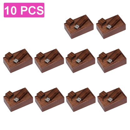 Wooden USB Flash Drive 128GB, 64GB, 32GB Memory Stick - Customisable Logo, Waterproof, Shatterproof - Ideal for Photography, Wedding, Business Gifts, Creative Use