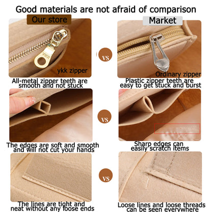 HAVREDELUXE Felt Bag Purse Organizer For Longchamp Medium Tote Bag Insert Liner Makeup Storage Travel Handbag Inner Bag