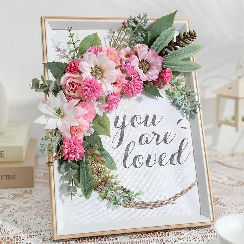 50pcs mini silk artificial daisy peony rose flower heads for home decor, wedding, craft, wreaths, party, diy projects, indoor decorations, gifts