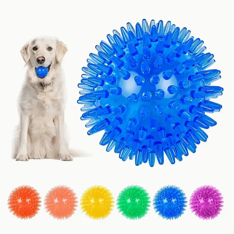 interactive squeaky dog toy balls 3-pack - durable rubber, bpa-free, teeth cleaning, training aid - ideal for small/medium dogs, fun play & oral health, vibrant colours