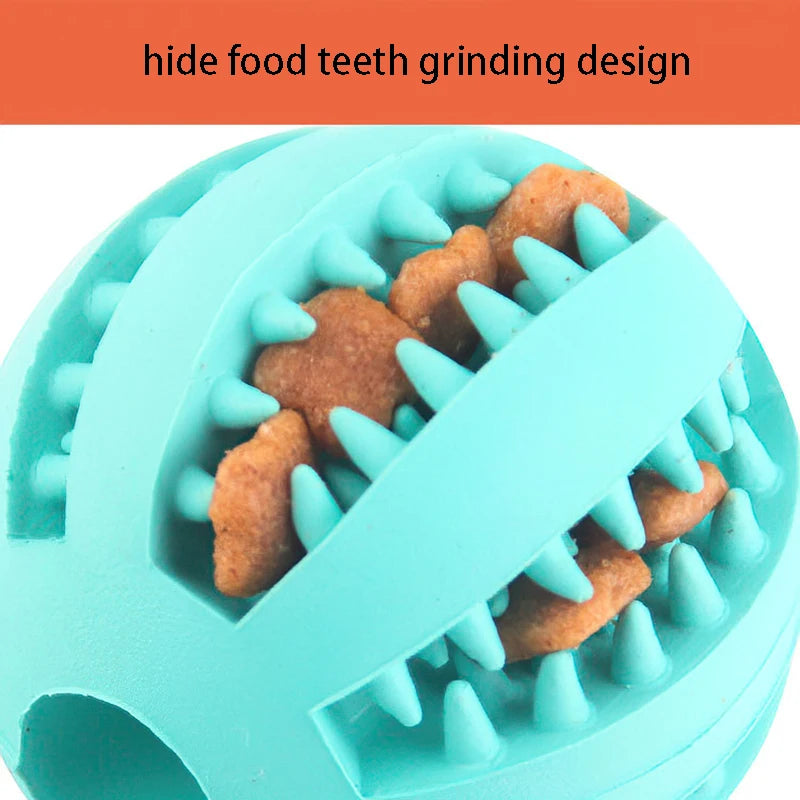 interactive small dog chew toy, 5cm tough rubber ball, tooth cleaning, treat dispenser, durable tpr for play and exercise, perfect indoor outdoor fun gift for pet lovers