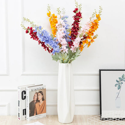 Silk Delphinium Artificial Flower Bouquet for Home Wedding Hotel Decoration - Elegant Indoor Floral Arrangement for Anniversary, Baby Shower, Housewarming, Birthday Celebrations