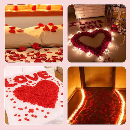 Artificial Silk Rose Petals 1000pcs for Romantic Occasions, Wedding, Anniversary, Proposal, Valentine's Floral Decor, Non-Woven Indoor Home Decoration